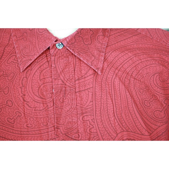 KENNETH COLE Men's Shirt Fashionable Red Paisley All Cotton Luxurious Quality XL - Picture 4 of 8
